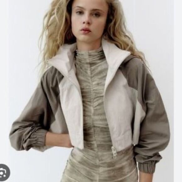 NWT Zara 2 in 1 Parachute Jacket convertible detachable Raincoat Sz XS-S - Picture 7 of 14